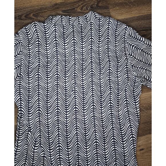 Vintage 90s Guess Jeans USA Men’s Button Up Shirt XL Black White Wavy Stripe Mad - Picture 14 of 16